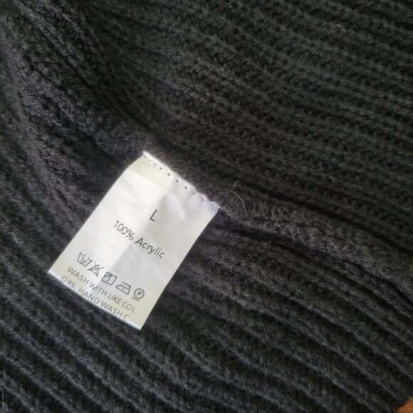 Plain Black Men's Shawl Collar Open Front Long Sleeve Cardigan Sweater sz L EUC - Picture 2 of 3